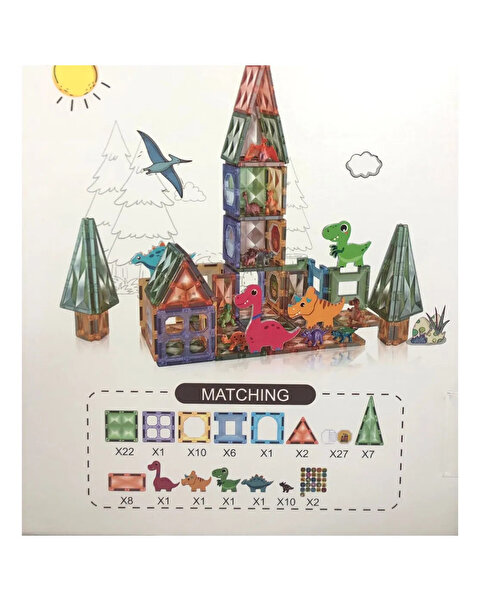 Dinozor Parkı Manyetik İnşa Blok Seti 98 Parça