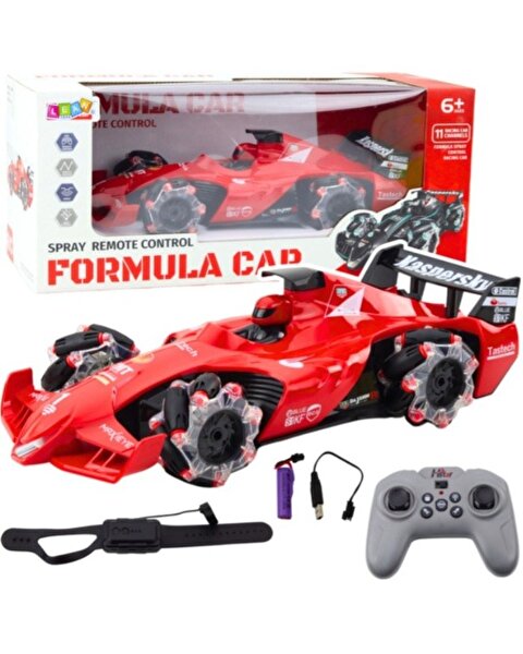 Formula 1 Spray Buhar Atan Uzaktan Kumandalı Kırmızı Araba