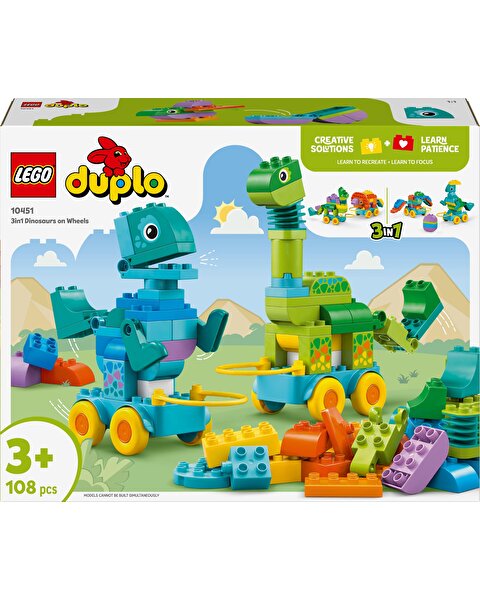 LEGO Duplo 3’ü 1 Arada Tekerlekli Dinozorlar 10451