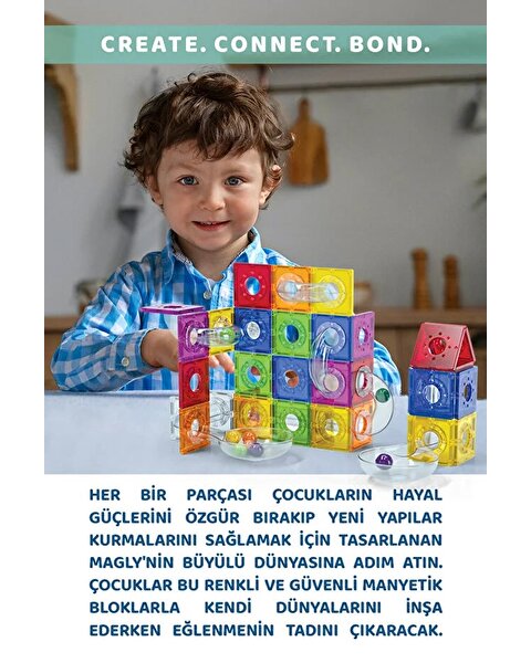Magly Ball Run Parkur Oyunu 101 Parça Manyetik Yapı Seti
