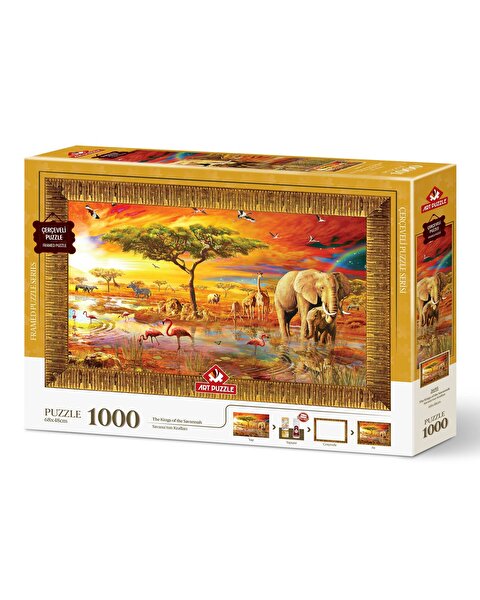 Savana'nın Kralları Çerçeveli Puzzle 1000 Parça