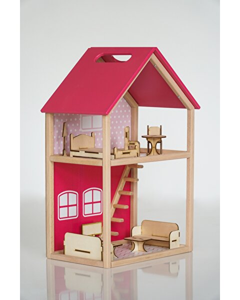Ahşap Merdivenli Ev 1001 Pembe