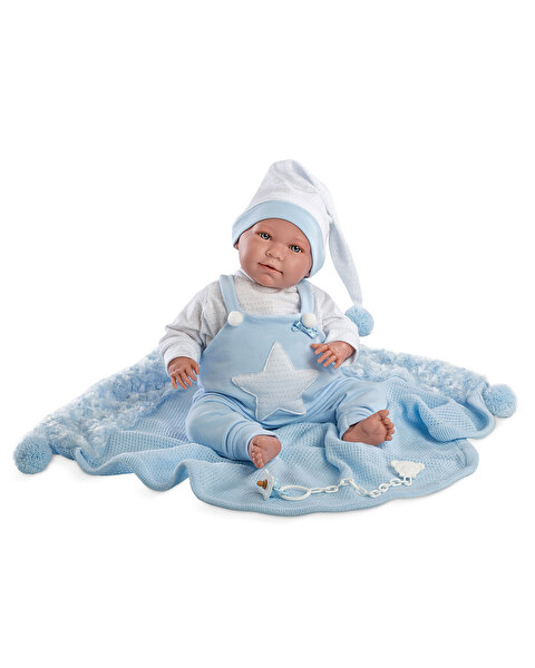 Llorens Lalo Pijama Toquilla Azul Sesli 35 cm.