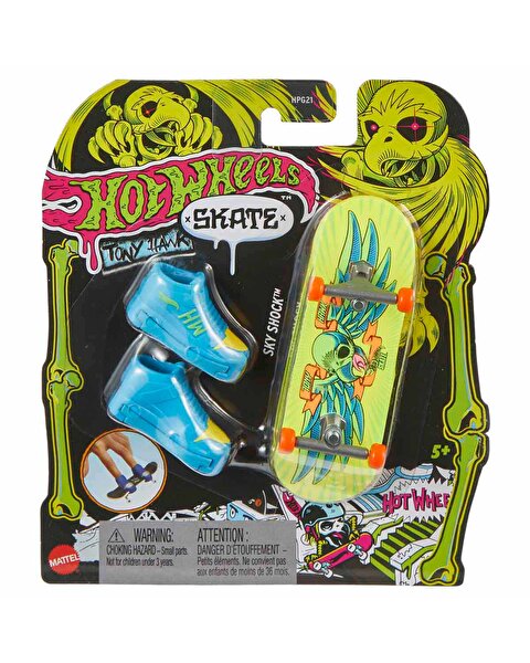 Hot Wheels Skate Neon Temalı Parmak Kaykay ve Ayakkabı Paketi Sky Shock