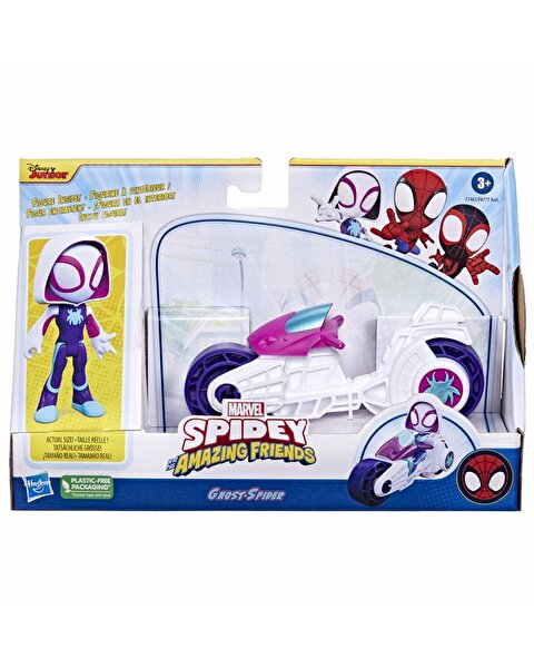 Spider And His Amazing Friends Motosiklet Ve Figür Ghost Spider F7461