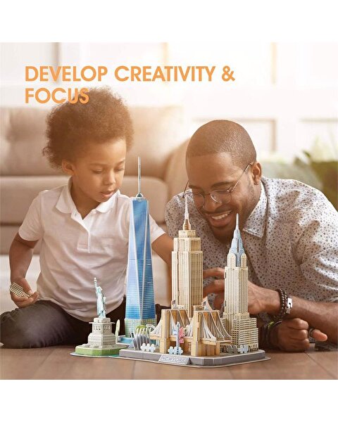 Cubic Fun City Line Serisi New York City 3D Puzzle 123 Parça