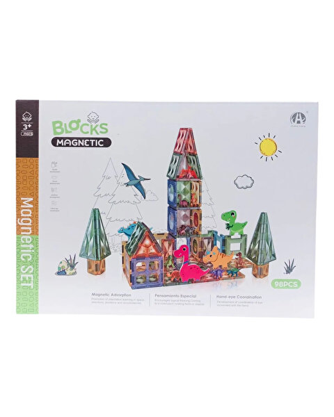 Dinozor Parkı Manyetik İnşa Blok Seti 98 Parça