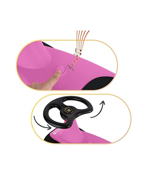 Sesli ve Işıklı Royal Swing Car Pembe