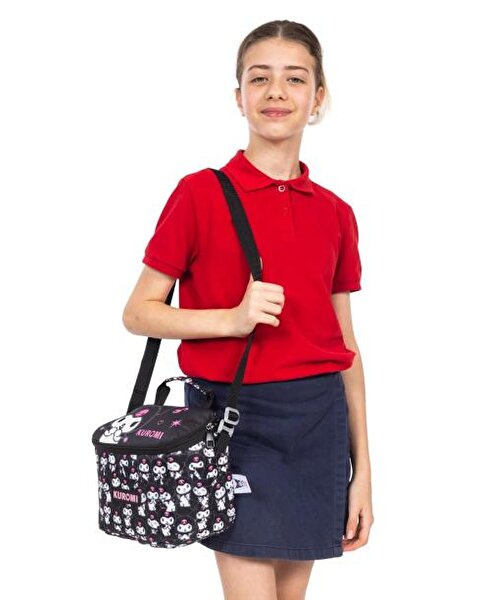 Kuromi Desenli Termal Beslenme Çantası Siyah