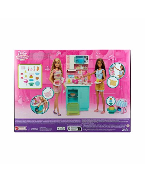 Barbie Brooklyn ve Malibu Pasta Yapıyor Oyun Seti HJY94