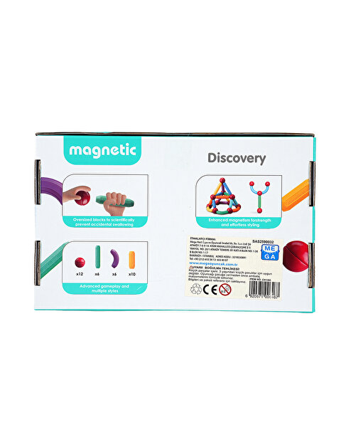 Manyetik Renkli  Yapı Çubuklar 34 Parça