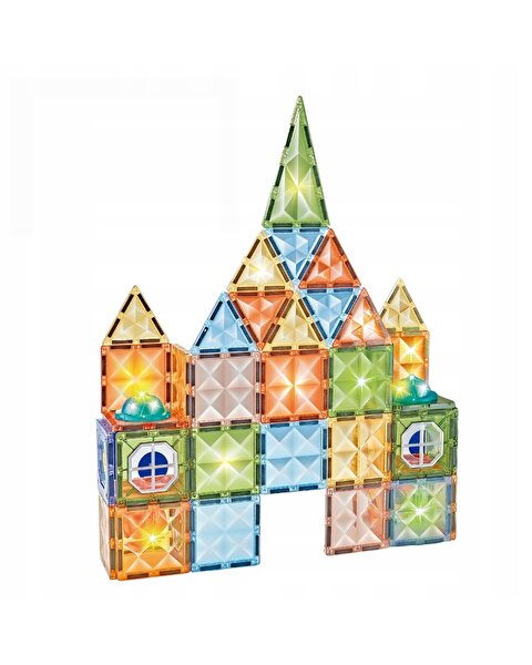 Magnetic Tiles 3D Mıktnatıslı Light Manyetik Yapı Blokları 75 Parça