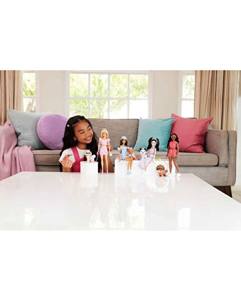 Barbie Uyumlu Dostlar Sarı Saçlı Bebek ve Köpekçiği JFP36
