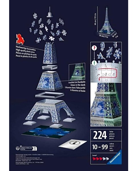 Ravensburger Karanlıkta Parlayan 3D Puzzle Eyfel