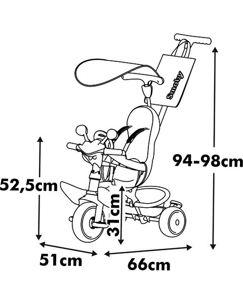 Smoby Baby Driver 3'ü 1 Arada Üç Tekerlekli Bisiklet