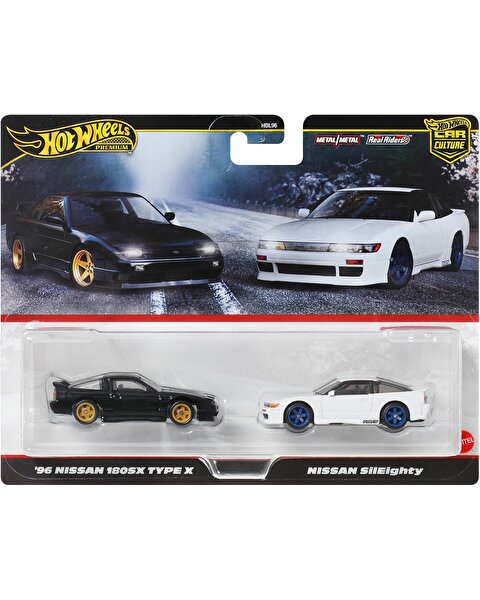 Hot Wheels 2'li̇ Premi̇um Araba Seti̇ 96 Nissan 180SX Type X & Nissan Sileighty JBK96