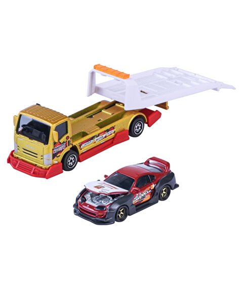 Majorette JDM Legends Tuning Transporter Isuzu NPR + Toyota Supra JZA80