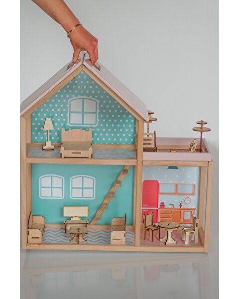 Ahşap Merdivenli Ev 1003 Mavi