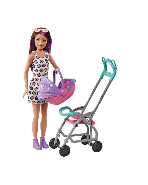 Barbie Bebek Bakıcılığı Oyun Seti Gezdirme Temalı GXT34