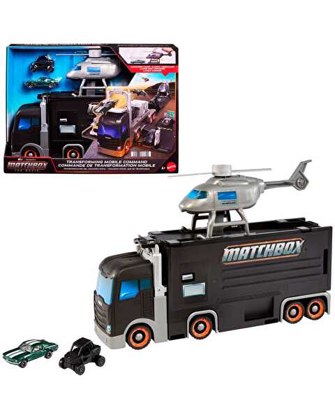 Matchbox The Movie Dönüşen Mobil Komuta Merkezi Oyun Seti 2 Araç ve Helikopter JJB32