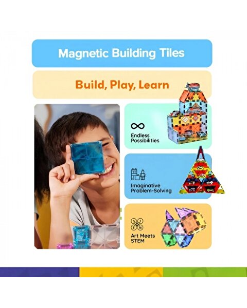 Magnetic Tiles Mıknatıslı Manyetik Yapı Blokları 71 Parça