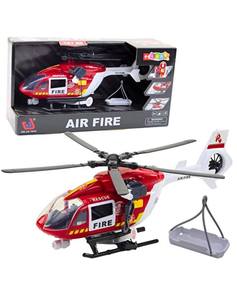 Pervaneli Işıklı ve Sesli Sürtmeli İtfaiye Helikopteri 30 Cm