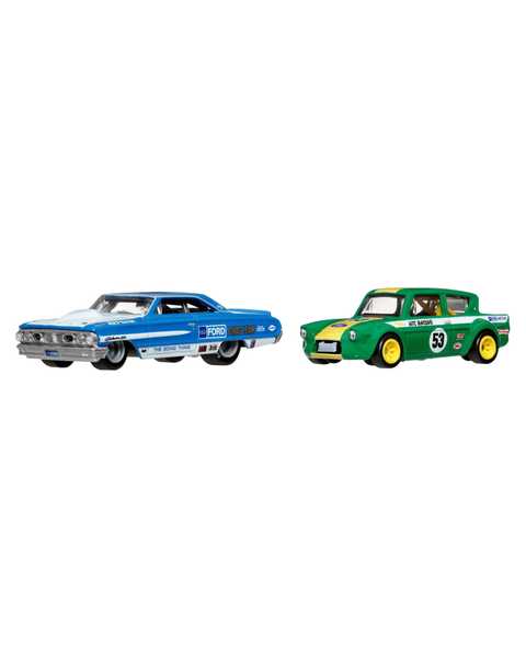 Hot Wheels 2'li̇ Premi̇um Araba Personnalise 64 Galaxie 500 & 67 Ford Anglia Racer Voiture De Course JHW50