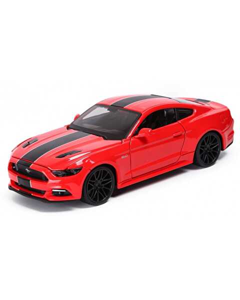 1:24 Ölçekli Kırmızı - Siyah Çizgili 2015 Ford Mustang GT