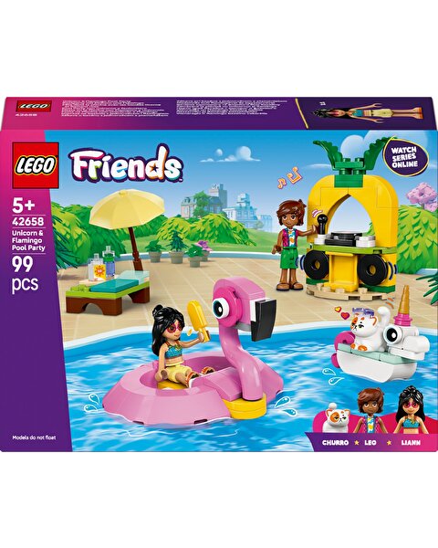 LEGO Friends Tek Boynuzlu At ve Flamingo Havuz Partisi 42658