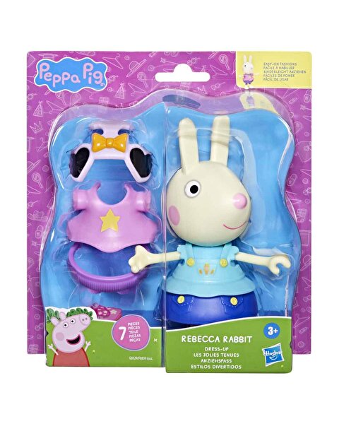 Peppa Pig ve Ailesi Kıyafetli Figür Seti Rebecca Rabbit