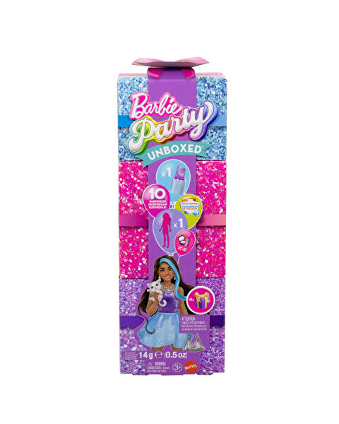 Barbie Unboxed Glam Party Serisi Mor Işıltılı Bebek JFY66