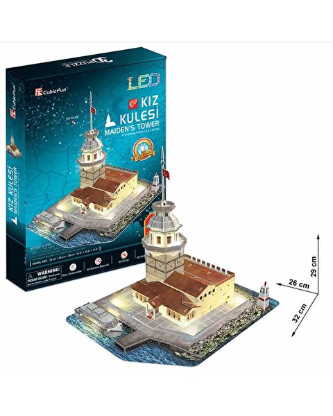 Cubic Fun Kız Kulesi Led Işıklı 3D Puzzle