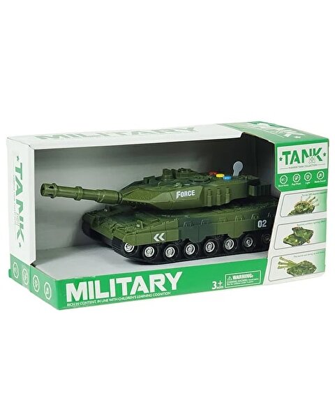 Sür Gitsin Sesli Işıklı Yeşil Askeri Tank