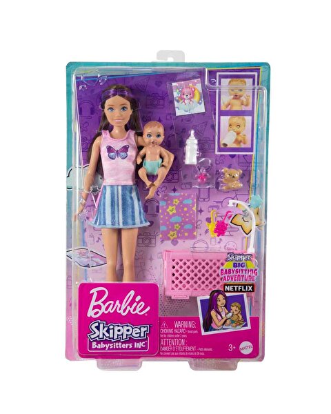 Barbie Skipper Bebek Bakıcılığı Beşikli Oyun Seti HJY33