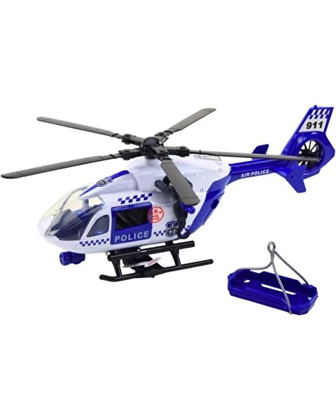 Pervaneli Işıklı ve Sesli Sürtmeli Polis Helikopteri 30 Cm