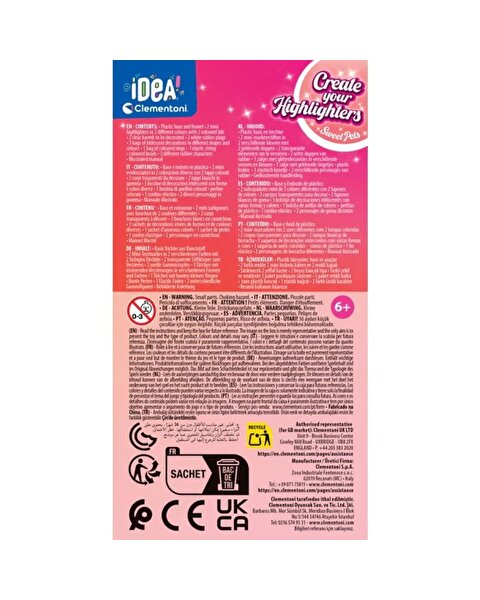 Clementoni Idea Fosforlu Kalem Tasarım Standı Sweet Pets