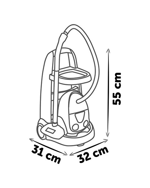 Smoby Elektrikli Süpürgeli Temizlik Arabası Seti