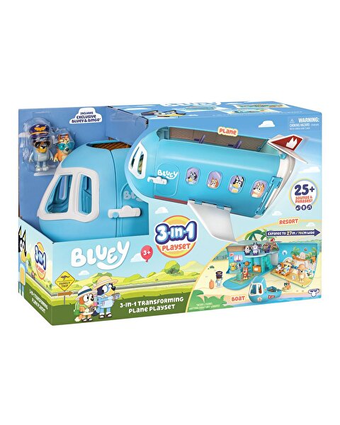 Bluey 3'ü 1 Arada Dönüşen Uçak Oyun Seti