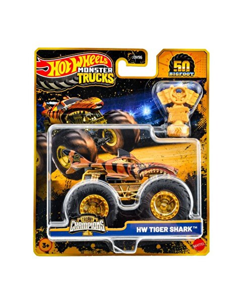 Hot Wheels Monster Trucks Bigfoot Trophy Şampiyonları Hw Tiger Shark JDW02