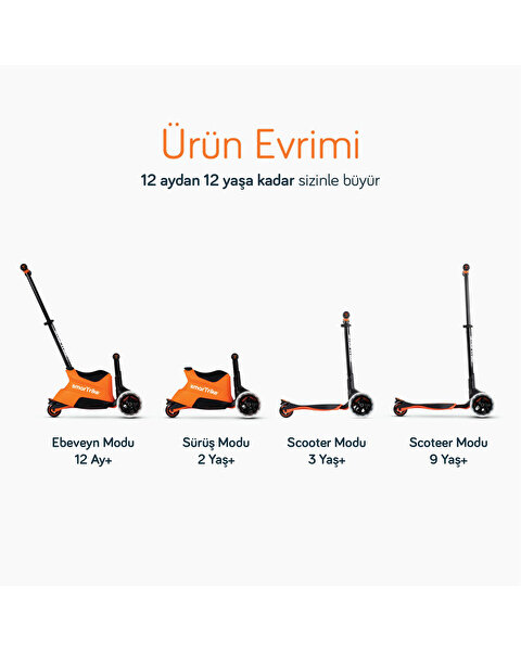 SmarTrike Xtend Büyüyebilen Ride On Scooter Turuncu