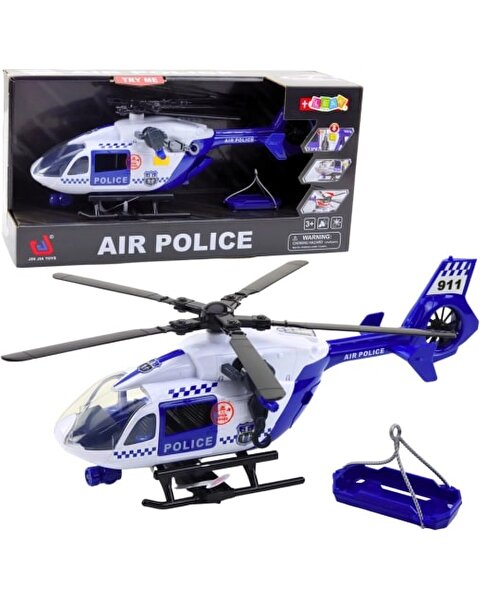 Pervaneli Işıklı ve Sesli Sürtmeli Polis Helikopteri 30 Cm