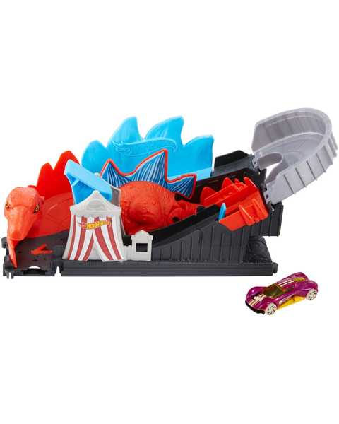 Hot Wheels Şehirde Yaratık Macerası Oyun Seti Serisi Dino Parkur Yarışı GBF93