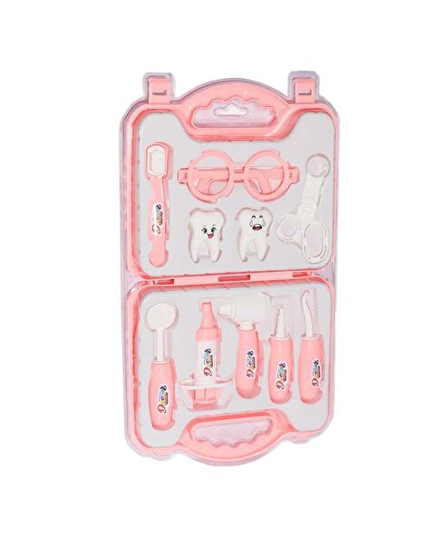 Çantalı Oyuncak Doktor Seti Pembe Dişçi Seti