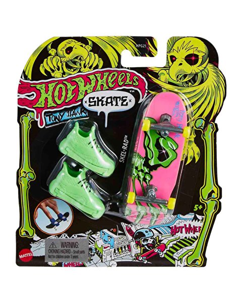 Hot Wheels Skate Neon Temalı Parmak Kaykay ve Ayakkabı Paketi Skel-Rad HPG27
