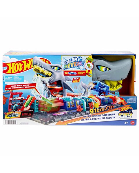 Hot Wheels Şehri Muhteşem Köpek Balığı Araba Yıkama Oyun Seti HTN82