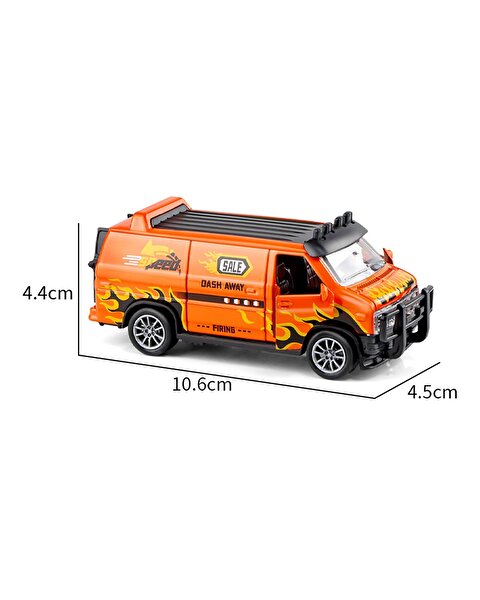 1:36 Die Cast Çek Bırak Turuncu Arazi Minibüsü