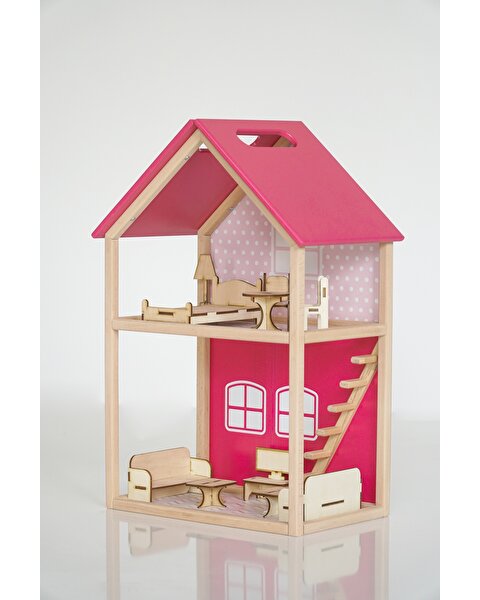 Ahşap Merdivenli Ev 1001 Pembe
