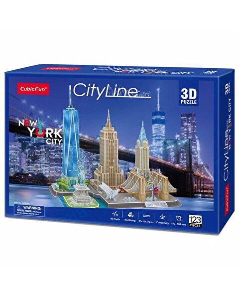 Cubic Fun City Line Serisi New York City 3D Puzzle 123 Parça