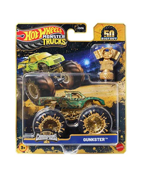 Hot Wheels Monster Trucks Bigfoot Trophy Şampiyonları Gunkster JDV99