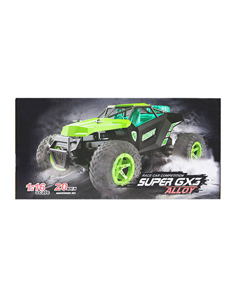 Kumandalı GX3 Alloy/2.4G 1:16 U/K Metal Şarjlı Yeşil Pembe Araba